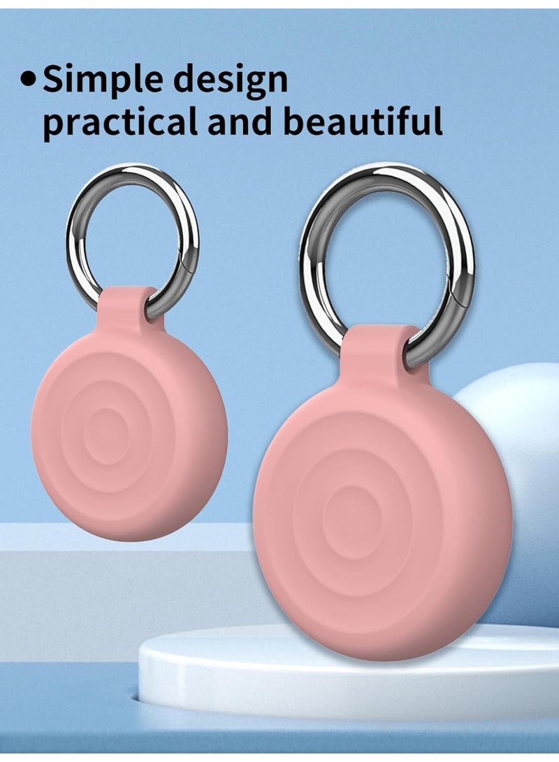 Protective Case Compatible with AirTags, Waterproof TPU Holder Case, Shockproof Anti-Scratch Cover with Keyring and Metal Catabiner, Tag Holder Protective Cover for Kids, Key, Bag, Luggage (Pink D) - Image 4